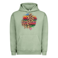 Pigment Oil Green serape leopard patch Urban Hoodie - AdoDesignShop