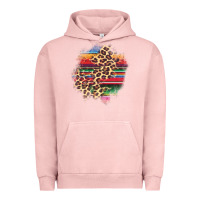 Pigment Salmon serape leopard patch Urban Hoodie - AdoDesignShop
