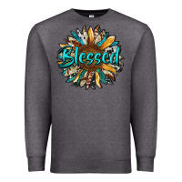 Charcoal Heather blessed sunflower Premium Sweatshirt - RanaPortraitStore