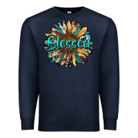 Navy blessed sunflower Premium Sweatshirt - RanaPortraitStore