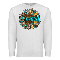 Oatmeal Heather blessed sunflower Premium Sweatshirt - RanaPortraitStore