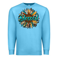 Ocean Blue blessed sunflower Premium Sweatshirt - RanaPortraitStore