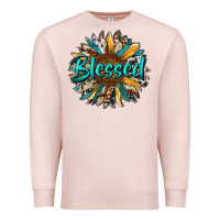 Pale Pink blessed sunflower Premium Sweatshirt - RanaPortraitStore