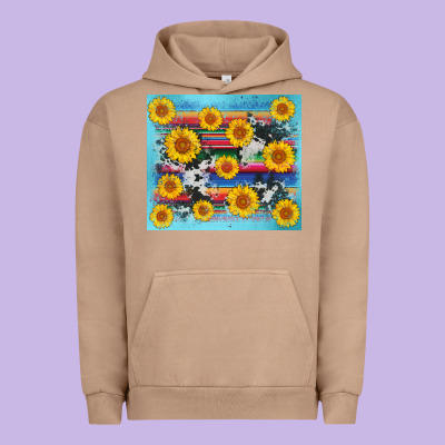 Serape Cowhide Sunflower Urban Hoodie Designed By Adodesignshop
