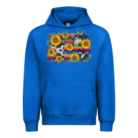 Cobalt serape cowhide sunflower background Urban Hoodie - AdoDesignShop