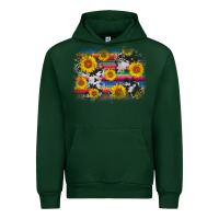 Forest Green serape cowhide sunflower background Urban Hoodie - AdoDesignShop