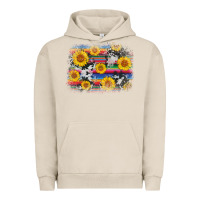 Pigment French Oak serape cowhide sunflower background Urban Hoodie - AdoDesignShop