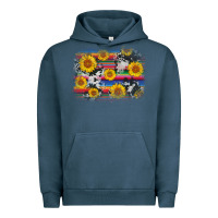Pigment Midnight Navy serape cowhide sunflower background Urban Hoodie - AdoDesignShop
