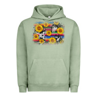 Pigment Oil Green serape cowhide sunflower background Urban Hoodie - AdoDesignShop