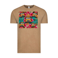 Vintage Coffee school bus leopard cowhide Vintage Tee - Artiststas
