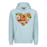 Blue Mist pumpkin and daisies Premium Hoodie - AdoDesignShop