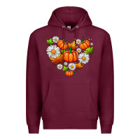 Burgundy pumpkin and daisies Premium Hoodie - AdoDesignShop