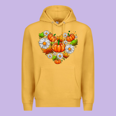 Pumpkin And Daisies Premium Hoodie Designed By Adodesignshop