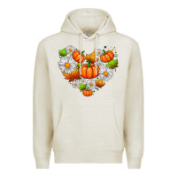 Oatmeal Heather pumpkin and daisies Premium Hoodie - AdoDesignShop