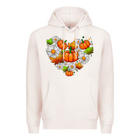 Pale Pink pumpkin and daisies Premium Hoodie - AdoDesignShop