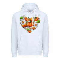 White pumpkin and daisies Premium Hoodie - AdoDesignShop