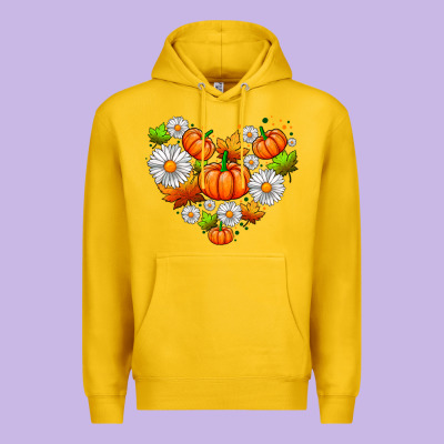 Pumpkin And Daisies Premium Hoodie Designed By Adodesignshop