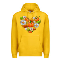 Lemon pumpkin and daisies Premium Hoodie - AdoDesignShop