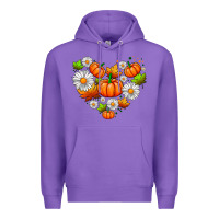 Purple pumpkin and daisies Premium Hoodie - AdoDesignShop