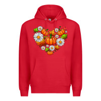 Red pumpkin and daisies Premium Hoodie - AdoDesignShop