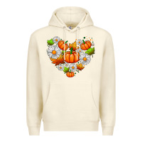 Sandshell pumpkin and daisies Premium Hoodie - AdoDesignShop