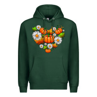 Sports Green pumpkin and daisies Premium Hoodie - AdoDesignShop