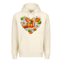 Tofu pumpkin and daisies Premium Hoodie - AdoDesignShop
