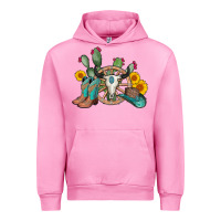 Fuchsia Pink wheel bull skull western cowboy Urban Hoodie - AdoDesignShop