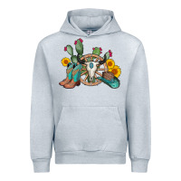 Heather Grey wheel bull skull western cowboy Urban Hoodie - AdoDesignShop