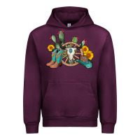 Mauve Wine wheel bull skull western cowboy Urban Hoodie - AdoDesignShop