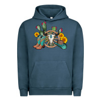 Pigment Midnight Navy wheel bull skull western cowboy Urban Hoodie - AdoDesignShop
