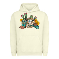 Pigment Pistachio wheel bull skull western cowboy Urban Hoodie - AdoDesignShop
