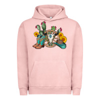 Pigment Salmon wheel bull skull western cowboy Urban Hoodie - AdoDesignShop