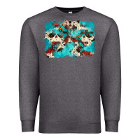 Charcoal Heather aztec cowhide background Premium Sweatshirt - Zillion Design Studio