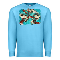Ocean Blue aztec cowhide background Premium Sweatshirt - Zillion Design Studio