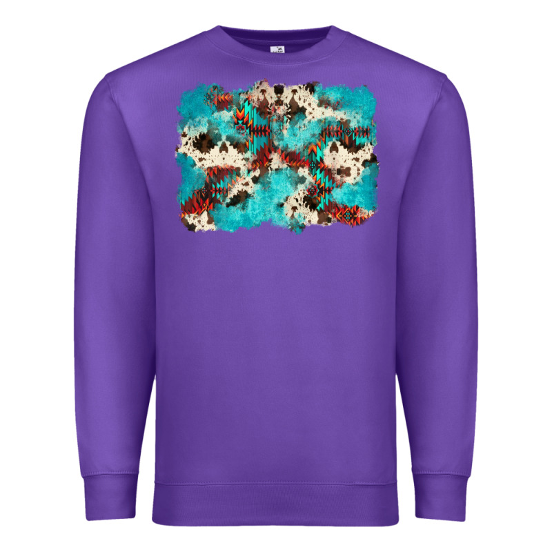 Aztec Cowhide Background Premium Sweatshirt by Zillion Design Studio | Teevron