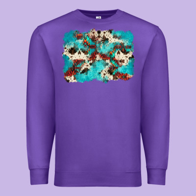 Aztec Cowhide Background Premium Sweatshirt Designed By Zillion Design Studio