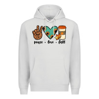 Dove Grey peace love fall Premium Hoodie - JahusDesignShop