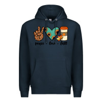 Navy peace love fall Premium Hoodie - JahusDesignShop