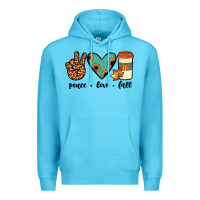 Ocean Blue peace love fall Premium Hoodie - JahusDesignShop