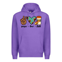 Purple peace love fall Premium Hoodie - JahusDesignShop