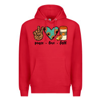 Red peace love fall Premium Hoodie - JahusDesignShop
