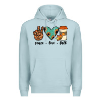Blue Mist peace love fall Premium Hoodie - JahusDesignShop