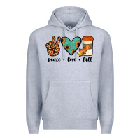 Heather Grey peace love fall Premium Hoodie - JahusDesignShop