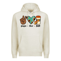Oatmeal Heather peace love fall Premium Hoodie - JahusDesignShop