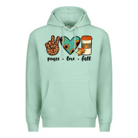 Seafoam peace love fall Premium Hoodie - JahusDesignShop