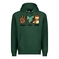Sports Green peace love fall Premium Hoodie - JahusDesignShop