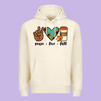 Peace Love Fall Premium Hoodie Designed By Jahusdesignshop