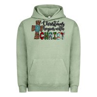 Pigment Oil Green christmas begins with christ Urban Hoodie - AdoDesignShop