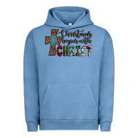 Pigment Pebble Blue christmas begins with christ Urban Hoodie - AdoDesignShop